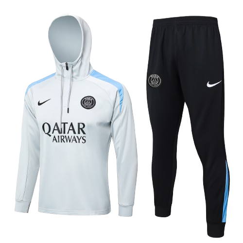 PSG 24/25 - Survêtement à capuche Blanc/Bleu concept