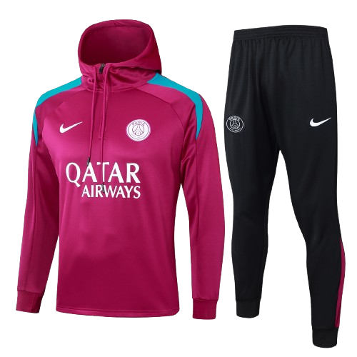 PSG 24/25 - Survêtement à capuche Bordeaux/Bleu Turquoise concept